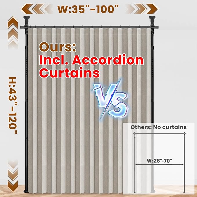 100% Blackout Room Divider Curtains Sets Cream White W100 x L96 in, 1 Panel