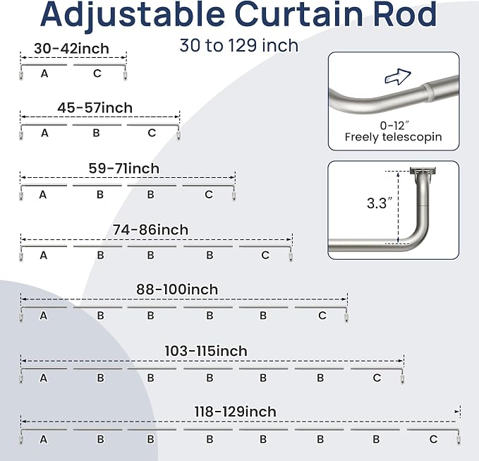 ENJOYBASICS Blackout Curtain rod