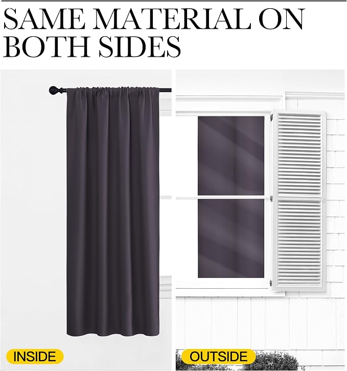 NICETOWN Blackout Curtains for RV Windows, 2 Panels, Room Darkening Window