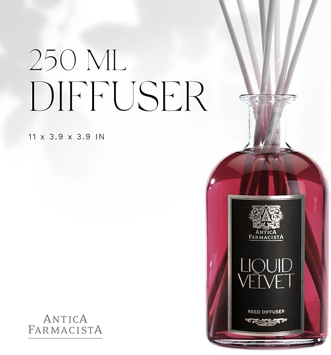 Antica Farmacista Home Ambiance Diffuser - Long-Lasting Reed Scent Diffuser - Luxury Room Freshener Gift - Liquid Velvet, 8.45 fl oz