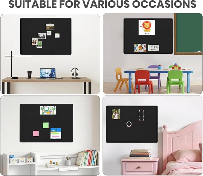 Bulletin Board - 35 x 17.5 inches Decorative Felt Pin Board - Cork Board