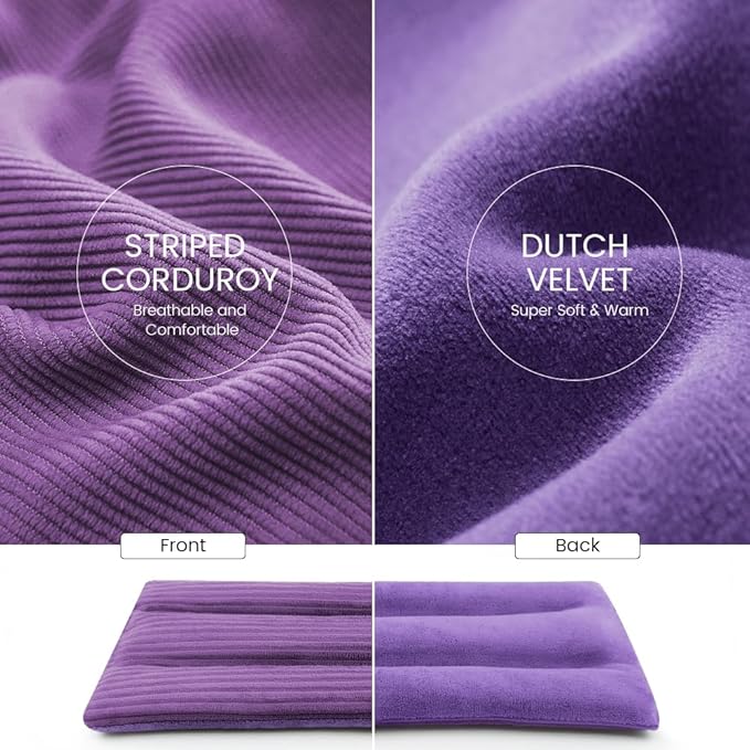 Microwave Heating Pad 6 x 12 Small Heating Pad Microwave, Microwave Bean Bag Heating Pad for Neck and Shoulders, Moist Heat Pack Pillow Warm Compress for Knee, Muscles, Joints, Wrist (Purple)