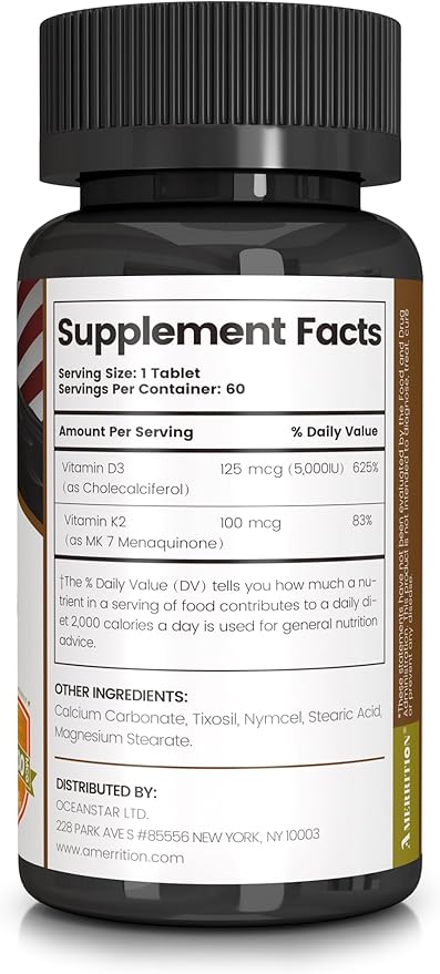 VD3K2 - D3 and K2 Complex for Bone and Heart - 60 Servings