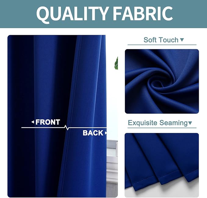 ChrisDowa Blackout Curtains 80 Inches Long 2 Panels Set