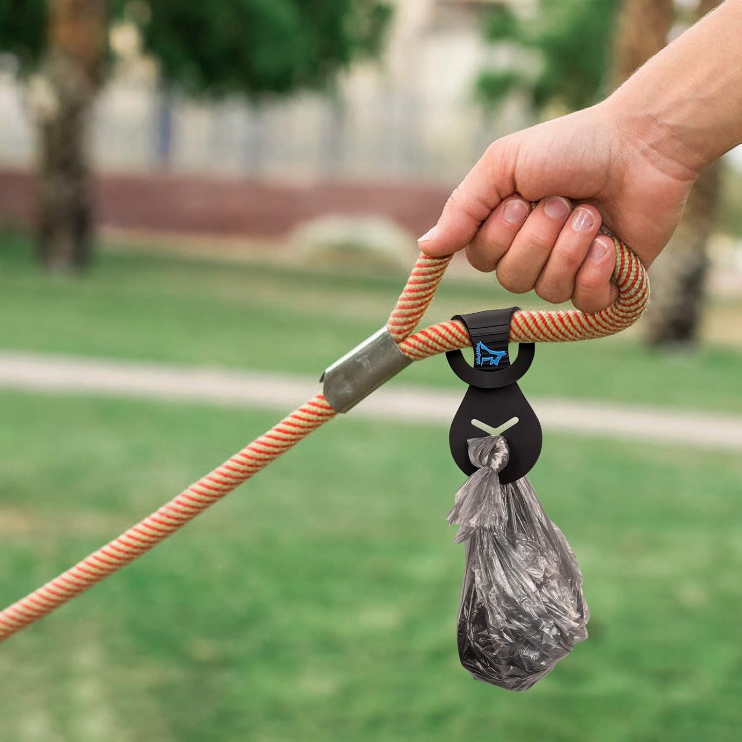 PuppyDoggy Dog Poop Bag Holder for Leash Waste Bag Carrier Dog Poop Bag Dispenser for Walking Running Bicycle Accessory 4 Pieces (Mixed Blue)