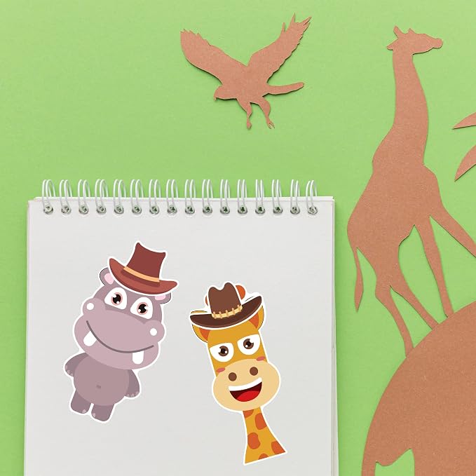 24 Sheets Make a Face Animal Stickers for Kids Party Favors | Make Your Own Animal Stickers Birthday Decorations Supplies, Toddlers Crafts Activities Gifts Goodie Bags Stuffers