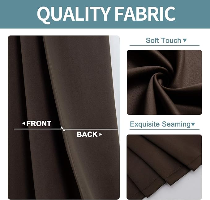 ChrisDowa Brownout Curtains 72 inches Long