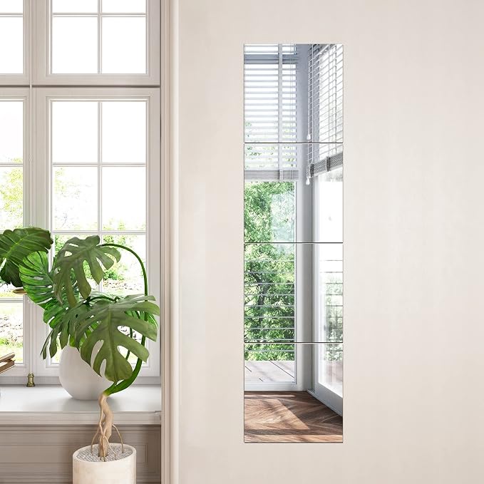 TRAHOME Home Gym Mirror Tiles for Wall, Living Room, Over The Door