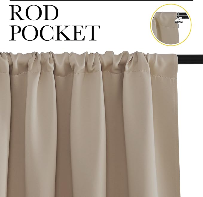 NICETOWN Blackout Curtains for RV Windows, 2 Panels, Room Darkening Window