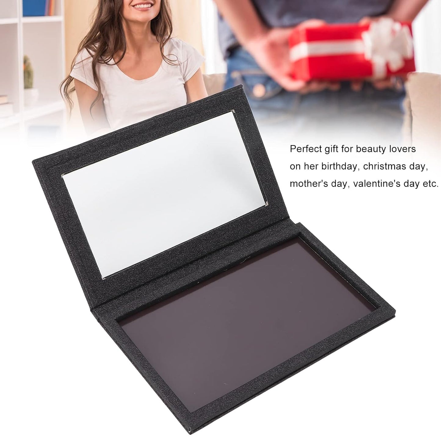 Empty Magnetic Palette, Professional Magnetic Palette Eyeshadow Lipstick Storage DIY Empty Makeup Display Pans Portable Makeup Palette For Travel Home and Daily Use, 8.07 x 4.88in