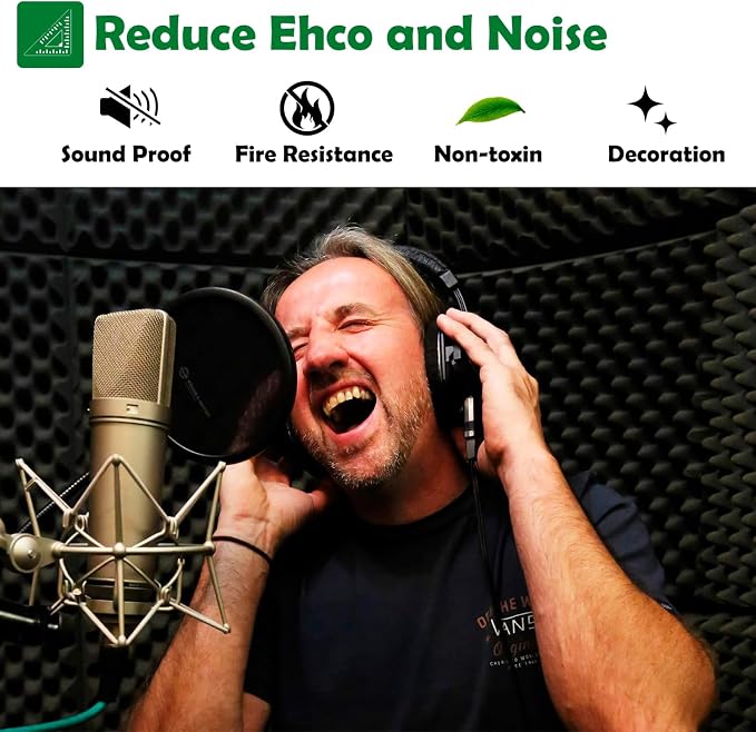 18 Pack 1.5"X12"X12" Acoustic Foam, Sound Proof Egg Crate Foam, Upgraded