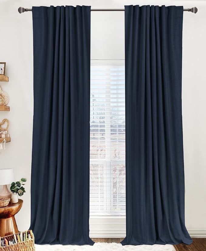 100% Blackout Shield Linen Blackout Curtains