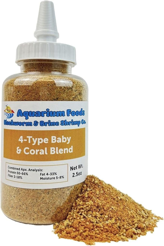 Aquatic Foods Inc. 4-Type Mixed Blend of Cyclops, Daphnia, Rotifers, Ready to Eat Brine Shrimp Eggs for Tropical Fish Fry, Babies, Guppies, Tetras, Bettas, Nano Fish…2.5oz Squeeze Bottle