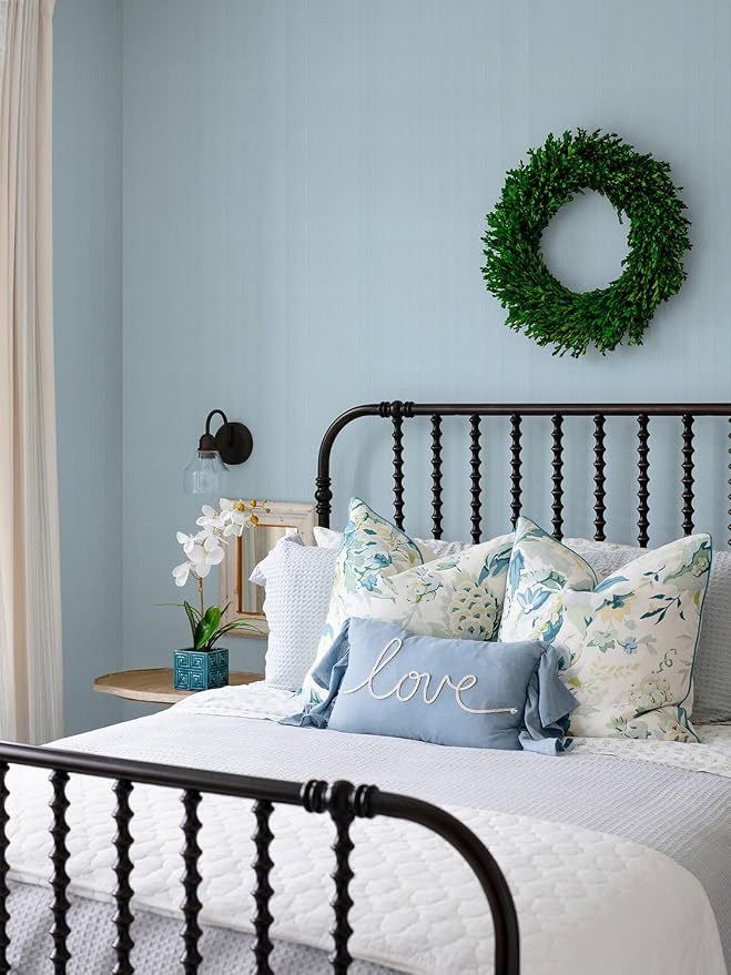 Orainege Peel and Stick Wallpaper Light Blue Wallpaper 15.7"x196.8" Textured