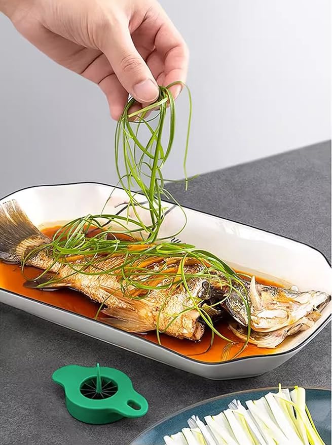 Green Onion Shredder, 2 Pcs Kitchen Onion Cutter with 12 Blade Design, Green Onion Slicer Tool, Seasoning Spice Choppers