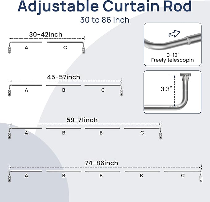 ENJOYBASICS Blackout Curtain rod