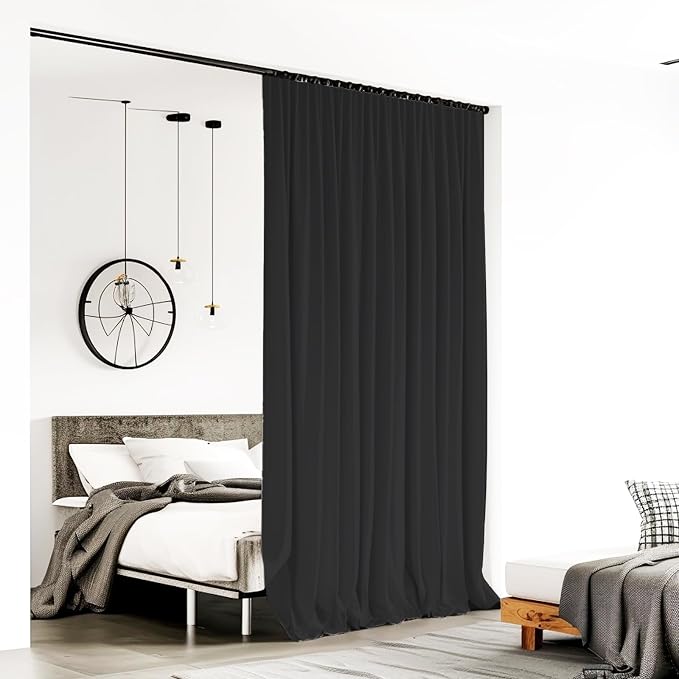 Room Divider Curtains for Ceiling Track Rod, 8.3 ft Wide x 9 ft Tall, 1 Panel