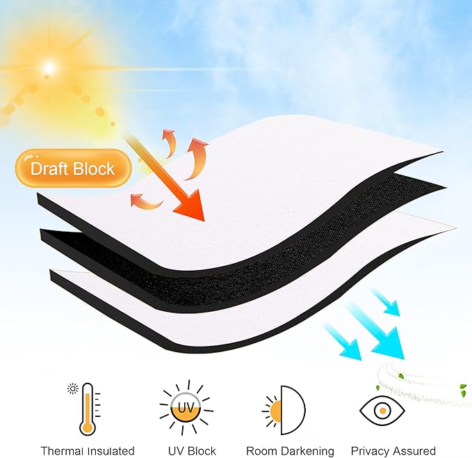 RYB HOME Room Darkening Curtains Window Shades, Privacy Bedroom Curtains