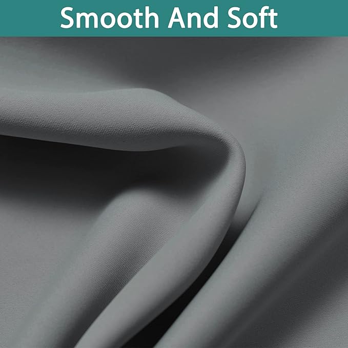 Yakamok 100% Blackout Thermal Insulated Grommet Curtains, Noise Reducing