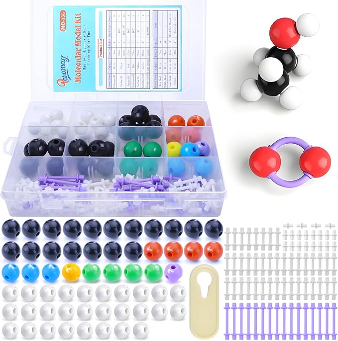 Chemistry Molecular Model Kit (136 Pcs) for Student and Teacher,Organic and Inorganic Chemical Learning Set,Motivate Enthusiasm for Learning Chemistry and Raising Space Imagination