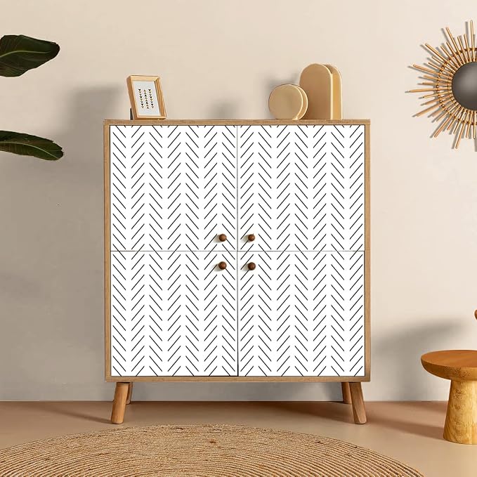 Erfoni Black and White Peel and Stick Wallpaper Modern Herringbone Contact