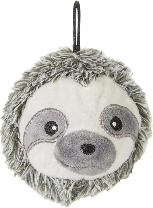 Pet Lou 4 Inch EZ Squeaky Sloth Ball Dog Plush Toy, Stuffing-Free Soft Plush, Durable Bouncy Squeaker Ball, Floats in Water, Small & Medium Breed Chew Toys