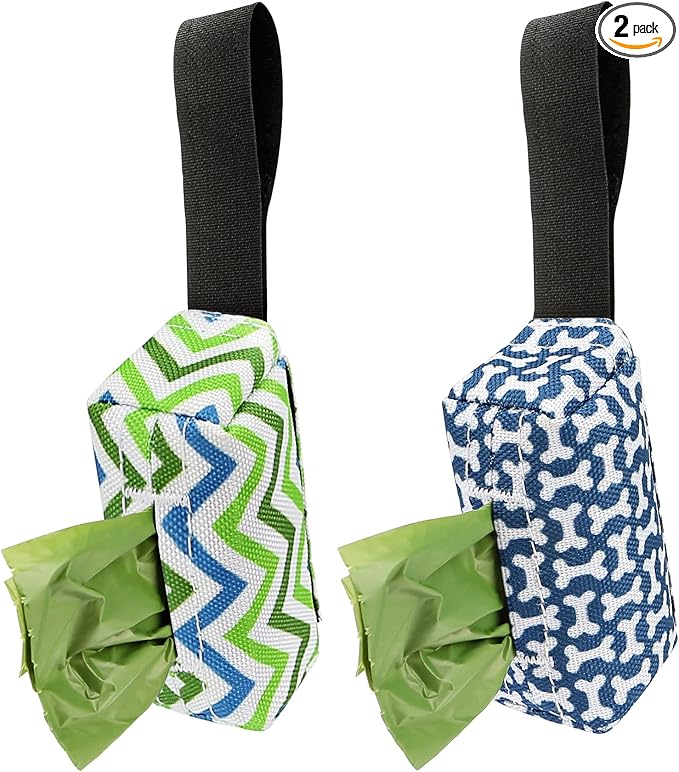Dog Poop Bag Holder for Leash, 2 Pack Dog Poop Bag Dispenser, Sturdy and Guaranteed Leakproof Poop Bag Holders for Leashes, Dog Waste Bag Holder, Unscented, 2 Dispenser and 30 Bags By PobbY