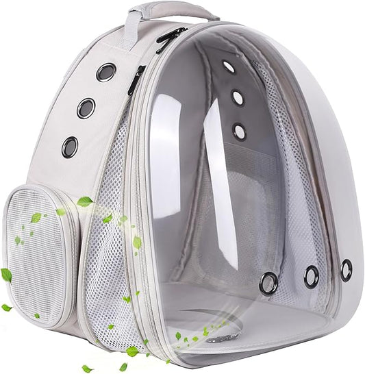 Front Expandable Cat Backpack, Fit up to 20 lbs, Space Capsule Bubble Window Pet Carrier Backpack for Large Fat Cat and Small Puppy