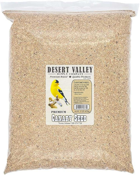 Desert Valley Canary Seed, All Natural, Non-GMO Premium Wild Bird Food for Canaries, Finch, Song Birds, Dove and More (10 Pounds)