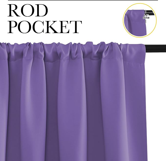 NICETOWN Living Room Curtains, Lilac Purple, 1 Pair, 70 x 84-inch, Home