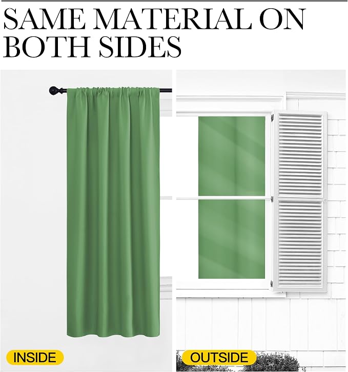 NICETOWN Blackout Curtains Window Draperies, Froest Green, 70 by 95 inches Long