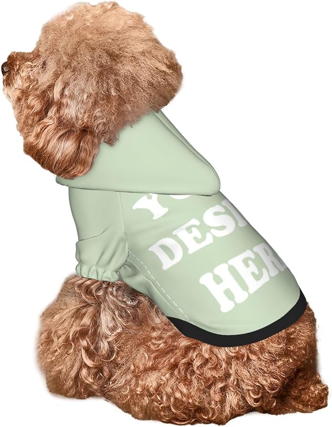 Personalized Chihuahua Dog Hoodie, Custom Pet Warm Sweatshirt Costume with Name Number Photo, Customize ID Clothes for Pupppy Kitten Dogs Cats, LightGreen, XL