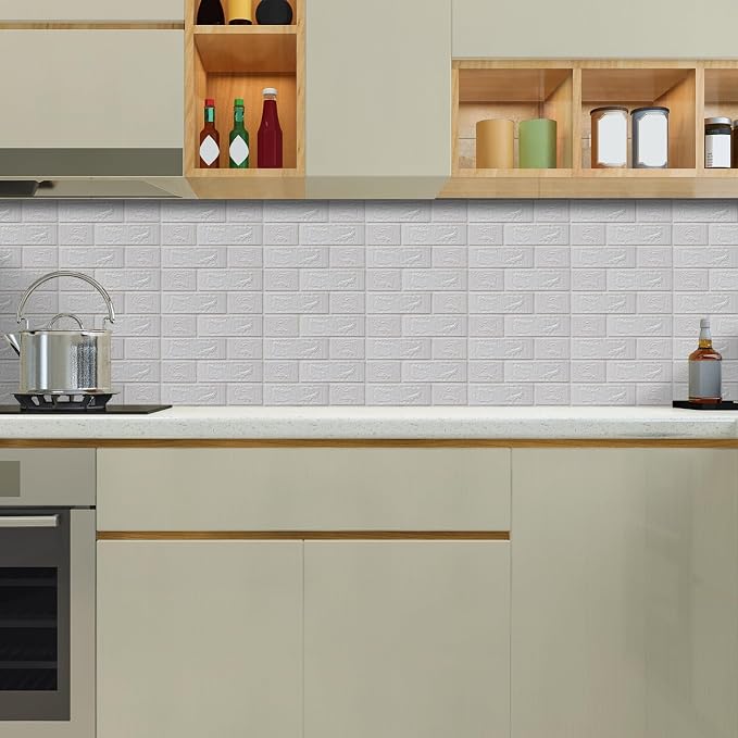 10PCS 3D Wall Panels Peel and Stick Foam, Self-Adhesive Decorative 3D Brick