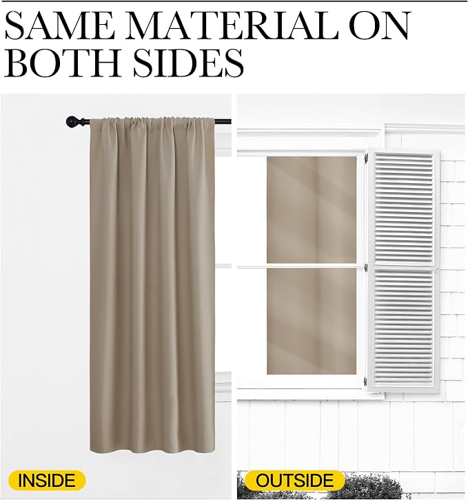 NICETOWN Blackout Curtains for RV Windows, 2 Panels, Room Darkening Window