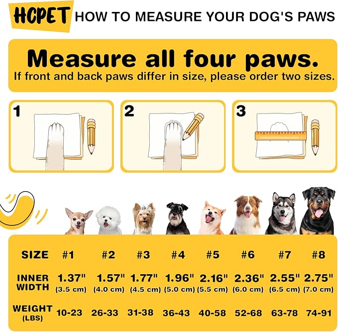 Hcpet Dog Shoes for Large Dogs, Waterproof Dog Booties for Small Medium Dogs, Anti-Slip Dog Boots & Paw Protectors for Hot Pavement Winter Snow Hiking with Reflective Straps Khaki Size 7