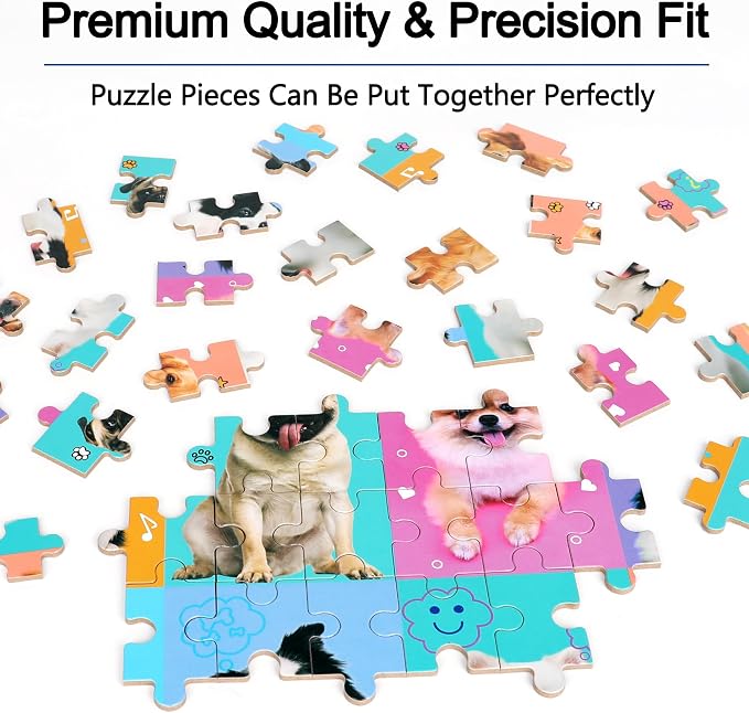 LELEMON Puzzles for Kids Ages 4-6,60 Piece Puzzles for Kids in Metal Box | Dog Children Jigsaw Puzzles for Kids Ages 3-5 Kids Puzzles,Educational Learning Puzzle Toys for Girls and Boys