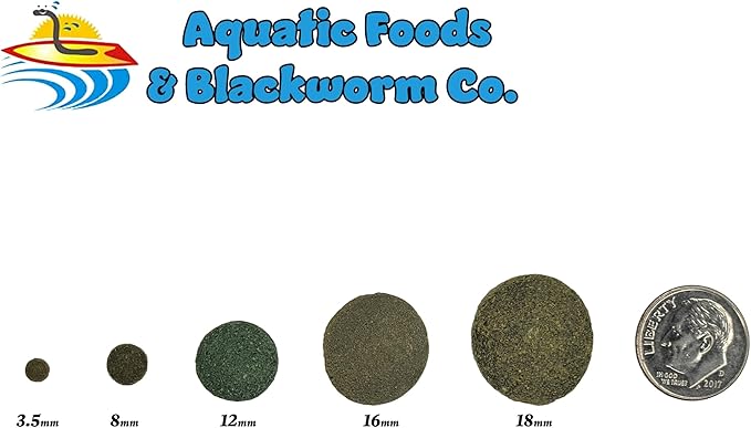 Aquatic Foods Inc. 12mm 1/2" Sinking Wafers of Algae & Spirulina Ideal for Plecos, Bottom Fish, Catfish, Shrimp, Snails, Crayfish, All Herbivorous & Omnivorous Tropical Fish...AFI Wafers..1/2-lb