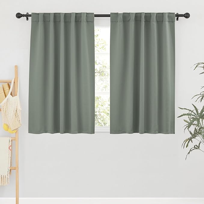 RYB HOME Blackout Curtains for Bathroom, Thermal Insulated Light Block Small