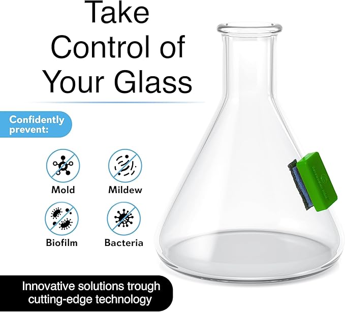 SNOWTREE Magnetic Glass Cleaner BoroBuddy | Glass Pieces, Bottles, Vases | Compact Design for Tighter Spaces & Smaller Glass Pieces | Double Sided | Green