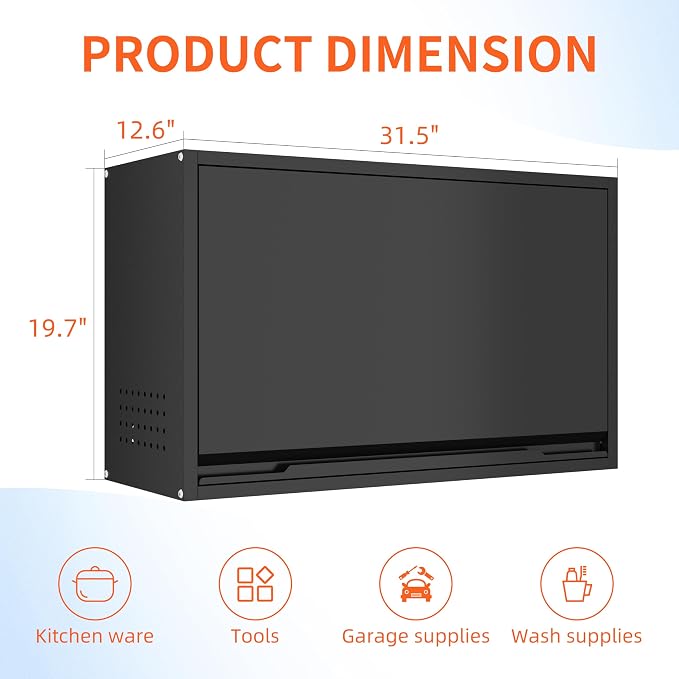 Garage Wall Cabinet, Floating Metal Wall Cabinet