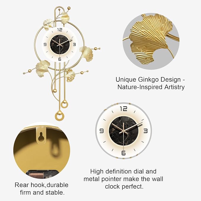 Wall Clock, Large Gold Wall Clock