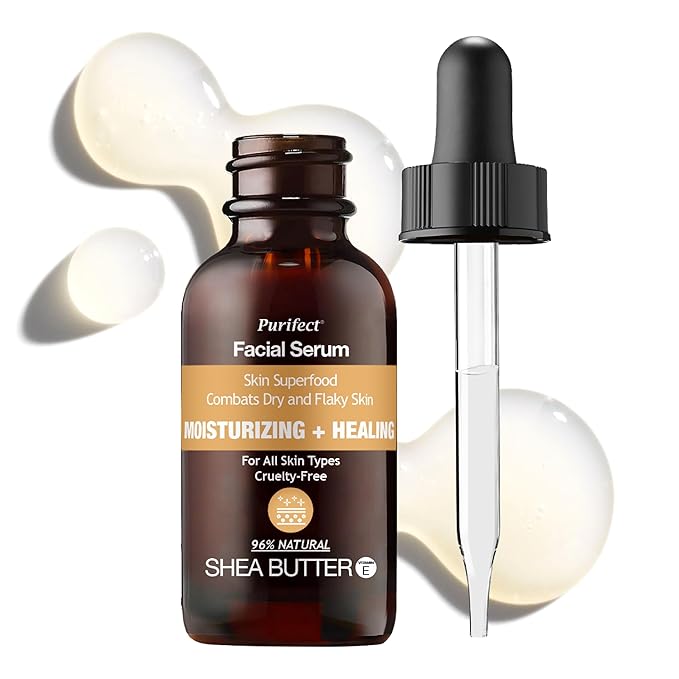 Purifect Smoother Than Butter Shea Butter Facial Serum with Vitamin E Oil, Shea Butter Moisturises Dry Skin, Protects the Skin Barrier, Soothes Irritation and Softens Young Skin 30ml