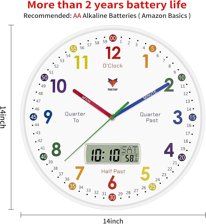 Foxtop Digital and Analog Learning Clock