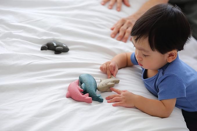 PlanToys® Wooden Whale Play Toy, Montessori Kids Ocean Animal Bath Play | wooden whale play toy, montessori ocean animal figure, imaginative creative play, bath water toy, pretend activity, kids todd