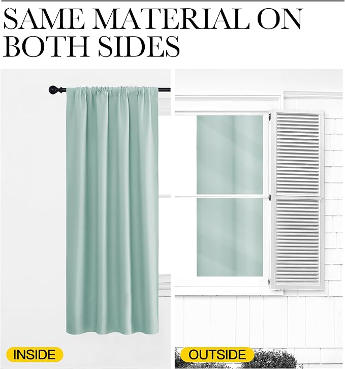 NICETOWN Blackout Curtains for Bedroom, Aqua Blue, 1 Pair, 42 by 45-inch