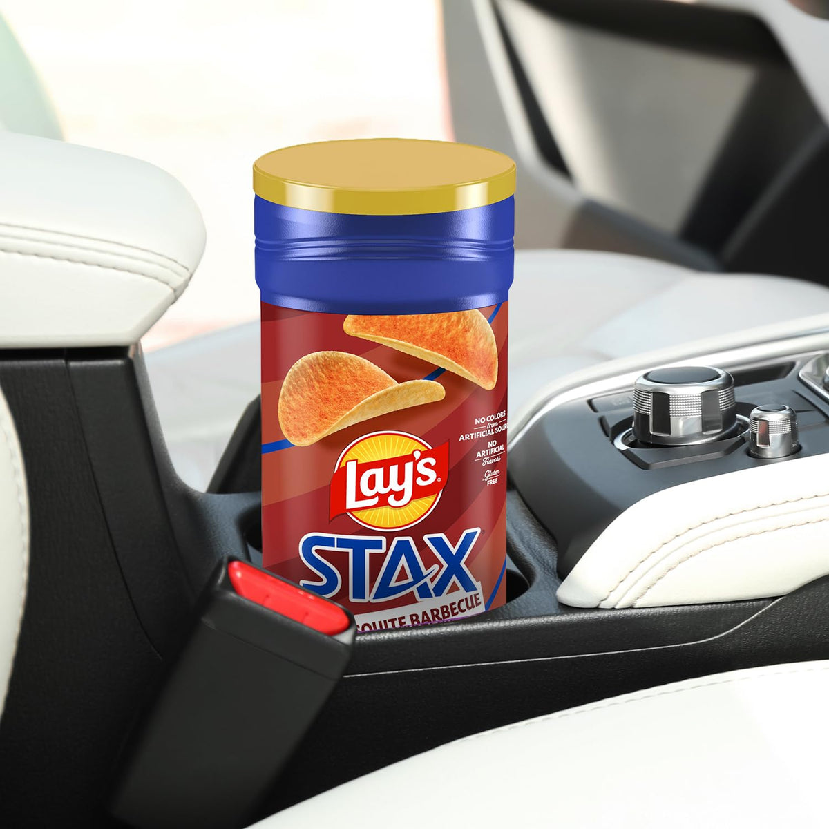 Lay’s Stax Potato Crisps Chips, Mesquite BBQ, Gluten Free, 5.5 Oz Canister Pack