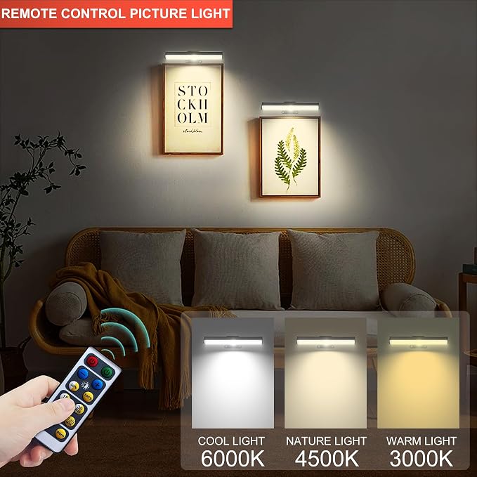 2 PACK Picture Light for Painting Battery