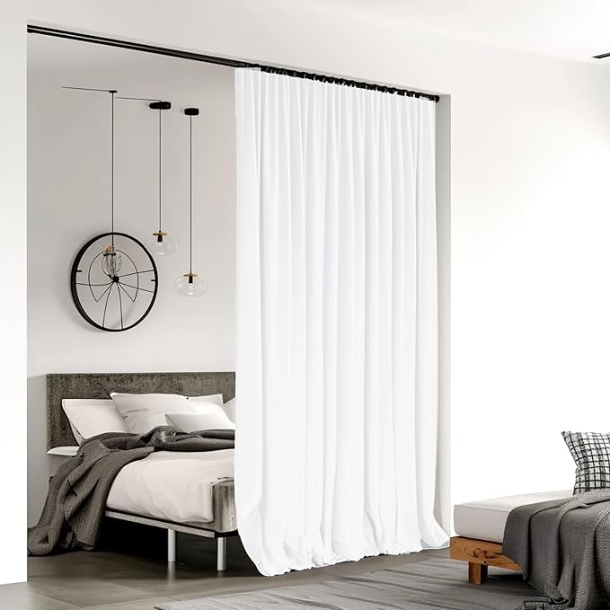 Room Divider Curtains for Ceiling Track Rod, 8.3 ft Wide x 8 ft Tall, 1 Panel