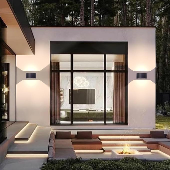 KICAAO Modern LED Wall Sconce, Warm White 3000K, Hardwired Indoor Black Wall