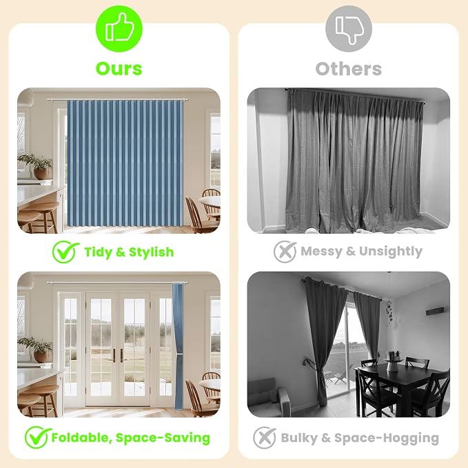 AJAZZ Blackout Doorway Curtains Accordion Doors